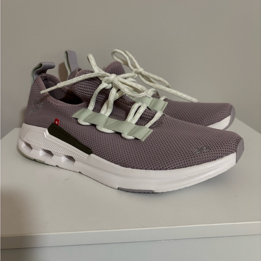 On Running Purple Sneakers with White Soles